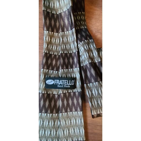 LOT OF 4 Fratello handmade Geometric Ties Browns and blues - Picture 8 of 8